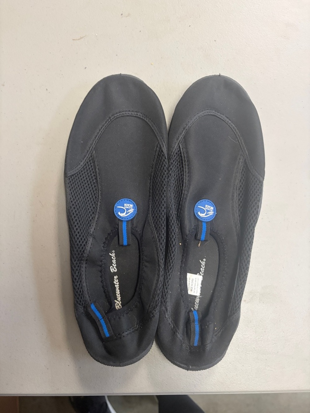 Black Water-Ready Boat Shoes with Blue Accent